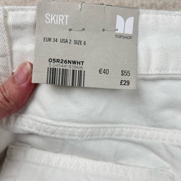 TopShop white denim 5-pocket mini skirt, 2, Coastal Cowgirl Western Beach NWT - Picture 6 of 6